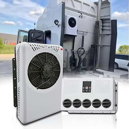 12V Air Conditioner 8600BTU, Mini Split 12 Volt Air Conditioner, Semi Truck APU 12 Volt DC AC, Rapid Cooling for Big Rig Sleeper, Semi Trucks, Pickup, Car, RV, Vans, Buses